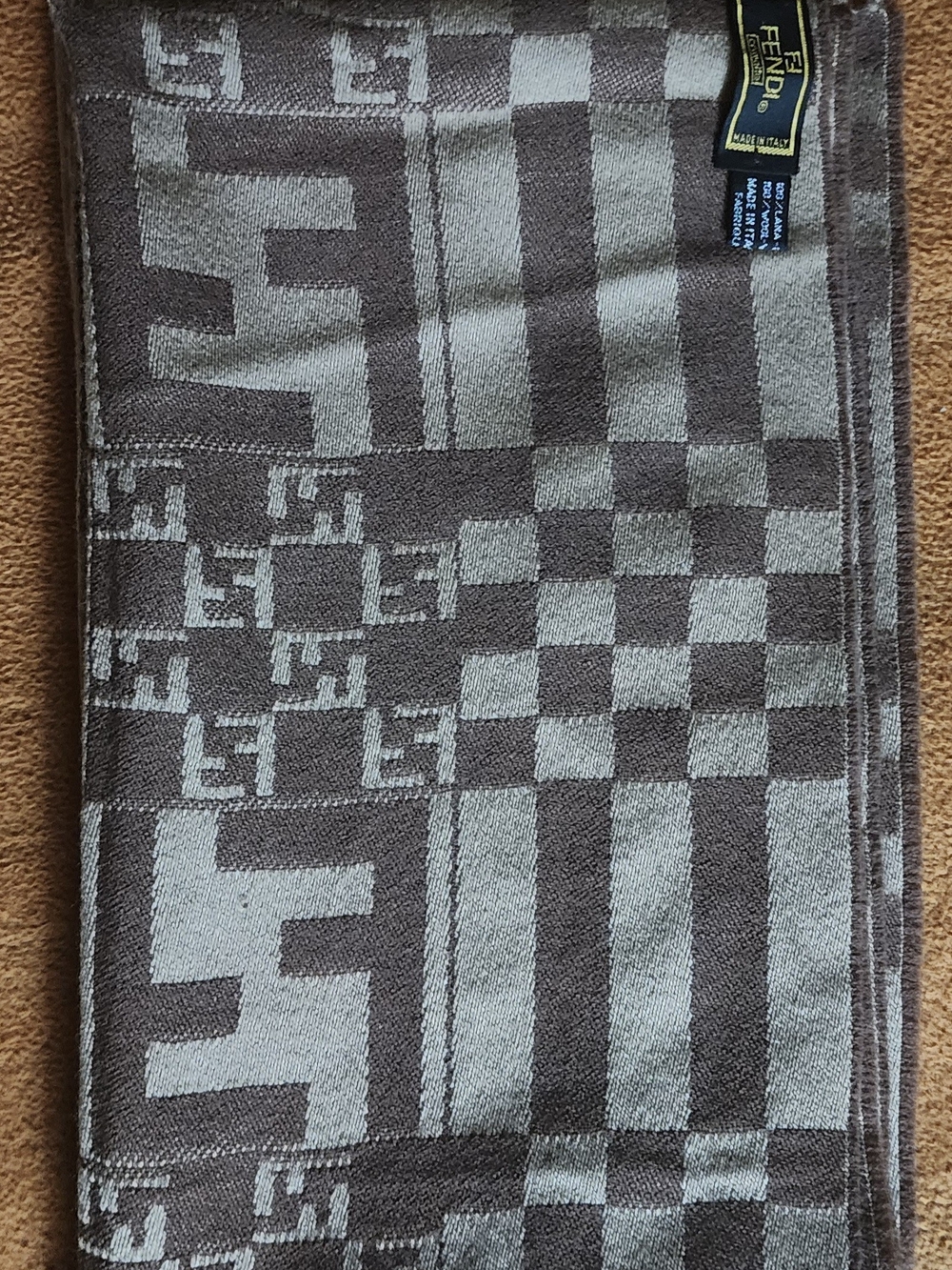 Fendi Brown And Tan Scarf